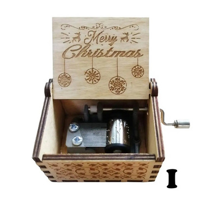 Sretan Božić Glazbena kutija Anime tema Drvena ručno okretna glazbena kutija Dječji novogodišnji rođendanski dar