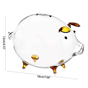 Pig Piggy Bank Κουτιά χρημάτων Κουτιά νομισμάτων Χαριτωμένο διαφανές γυάλινο αναμνηστικό γέννηση