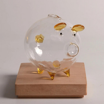Прасенце Касичка Кутии за пари Кутия за пестене на монети Симпатичен прозрачен стъклен сувенир Раждане