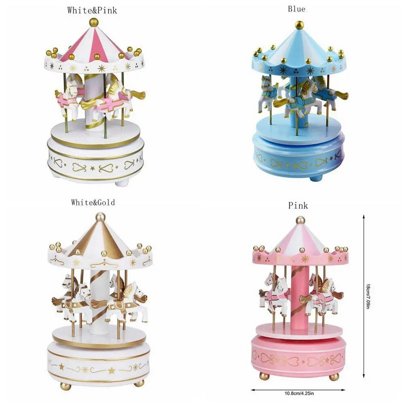 Carousel Music Box festett, Óriáskerék díszek, Műanyag, Könnyű használat, Tortatartozékok, Lakásdekoráció, Igényes dizájn