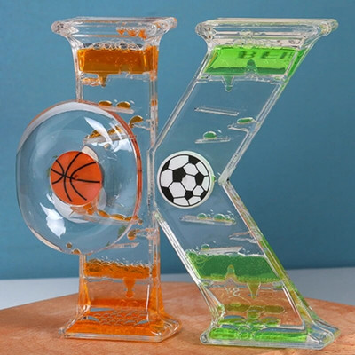 Dupla színű homokos homokóra színes mobil folyadék időzítő szorongásoldó folyadék mozgás buborék óra olaj homoküveg dekoratív ajándék