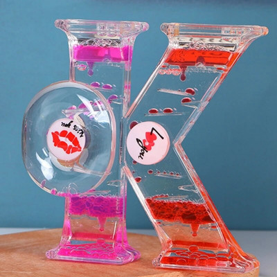 Dupla színű homokos homokóra színes mobil folyadék időzítő szorongásoldó folyadék mozgás buborék óra olaj homoküveg dekoratív ajándék