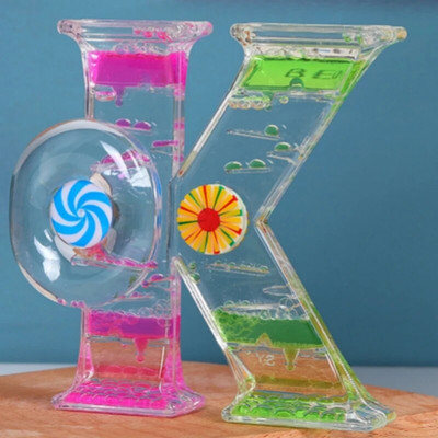 Dupla színű homokos homokóra színes mobil folyadék időzítő szorongásoldó folyadék mozgás buborék óra olaj homoküveg dekoratív ajándék