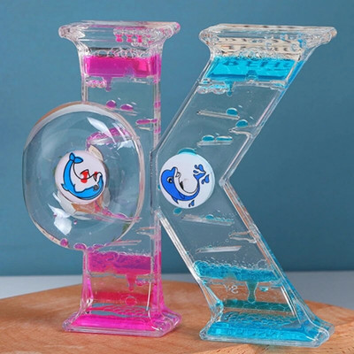 Dupla színű homokos homokóra színes mobil folyadék időzítő szorongásoldó folyadék mozgás buborék óra olaj homoküveg dekoratív ajándék