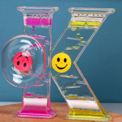 Dupla színű homokos homokóra színes mobil folyadék időzítő szorongásoldó folyadék mozgás buborék óra olaj homoküveg dekoratív ajándék