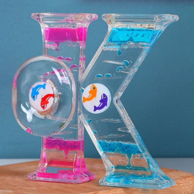 Dupla színű homokos homokóra színes mobil folyadék időzítő szorongásoldó folyadék mozgás buborék óra olaj homoküveg dekoratív ajándék