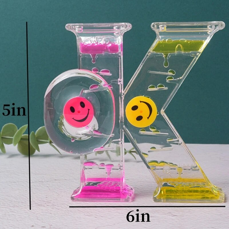 Dupla színű homokos homokóra színes mobil folyadék időzítő szorongásoldó folyadék mozgás buborék óra olaj homoküveg dekoratív ajándék