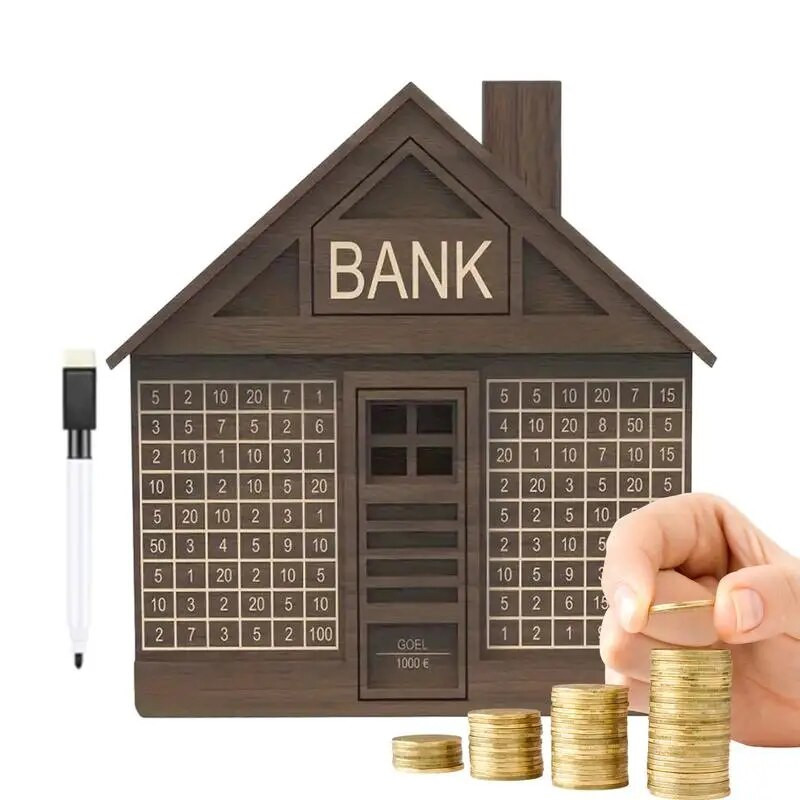 Drvena kasica za gotovinu Kućna štednja Kasica 1000 ili 2000 eura Brojalica novca za odrasle Japanska kasica prasica