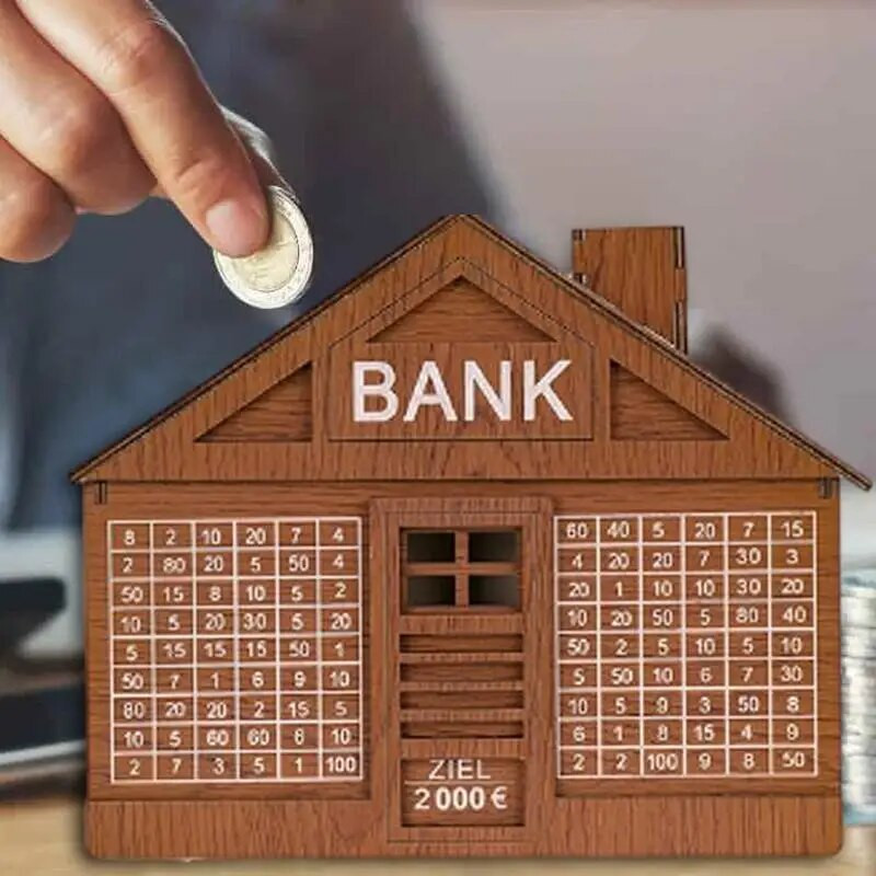 Drvena kasica za gotovinu Kućna štednja Kasica 1000 ili 2000 eura Brojalica novca za odrasle Japanska kasica prasica