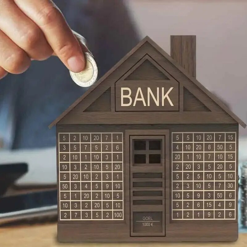 Drvena kasica za gotovinu Kućna štednja Kasica 1000 ili 2000 eura Brojalica novca za odrasle Japanska kasica prasica