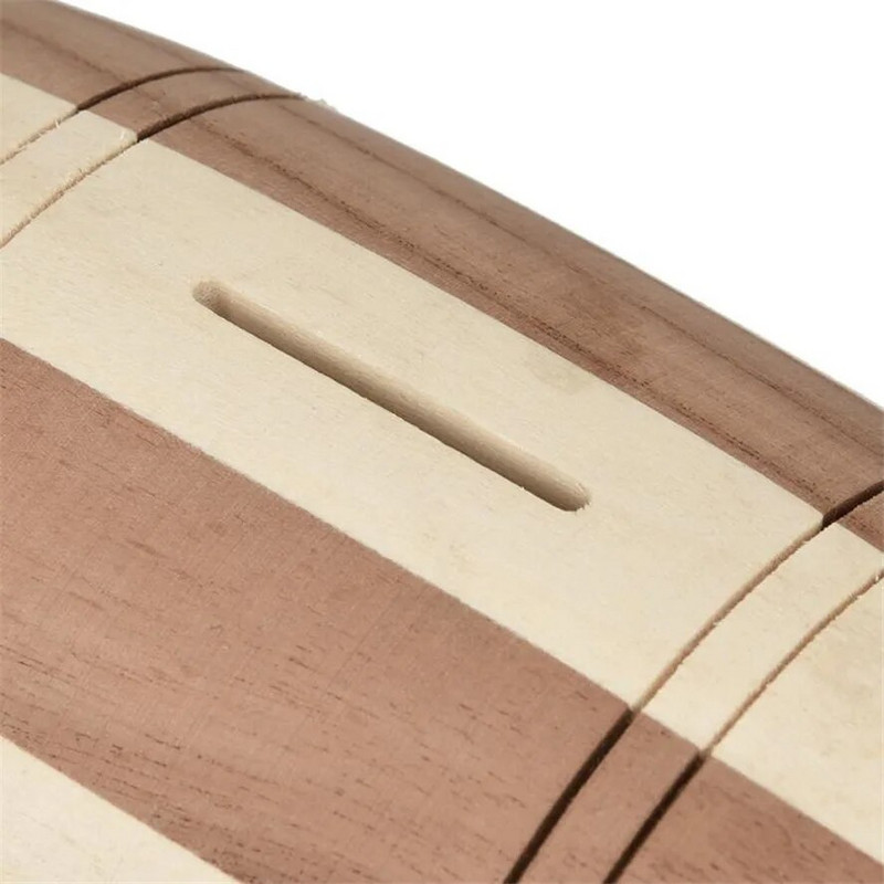 2020 m. Nauja 1 vnt medinė pinigų dėžutė Piggy Bank Seifas Pinigų Dėžutė Vyno Statinė Medienos Drožyba Rankų darbo Piggy Bank 30