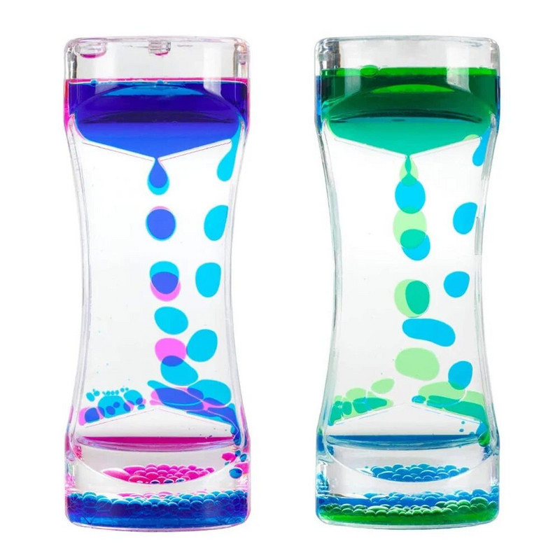 Dupla színű homokos homokórák színes folyadék időzítő szorongásoldó folyadék mozgás időzítő buborék időzítő olaj homokóra lakberendezés