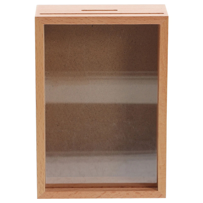 Mediniai rėmeliai Piggy Bank vaikų paveikslų rėmeliai Monetų bankeliai suaugusiems Akrilo pinigai vaikams