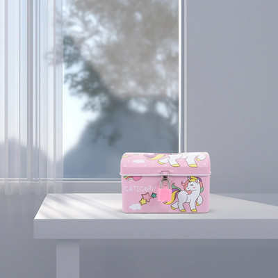 Unicorn Piggy Bank Κλειδαριά Λευκοσίδηρος Μεταλλική Τράπεζα Χρημάτων Κινούμενα σχέδια Άθραυστο Κουτί κερμάτων Παιδικά Δώρα Διακόσμηση σπιτιού