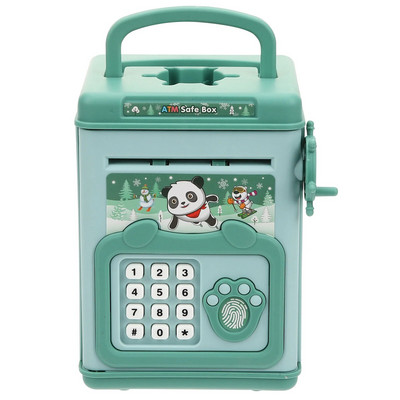 Imituotas pirštų atspaudų taupymo puodas Animacinių filmų taupymo indas Elektroninis taupymo indas Mini bankomatas Monetų banko pinigų taupymo dėžutė be