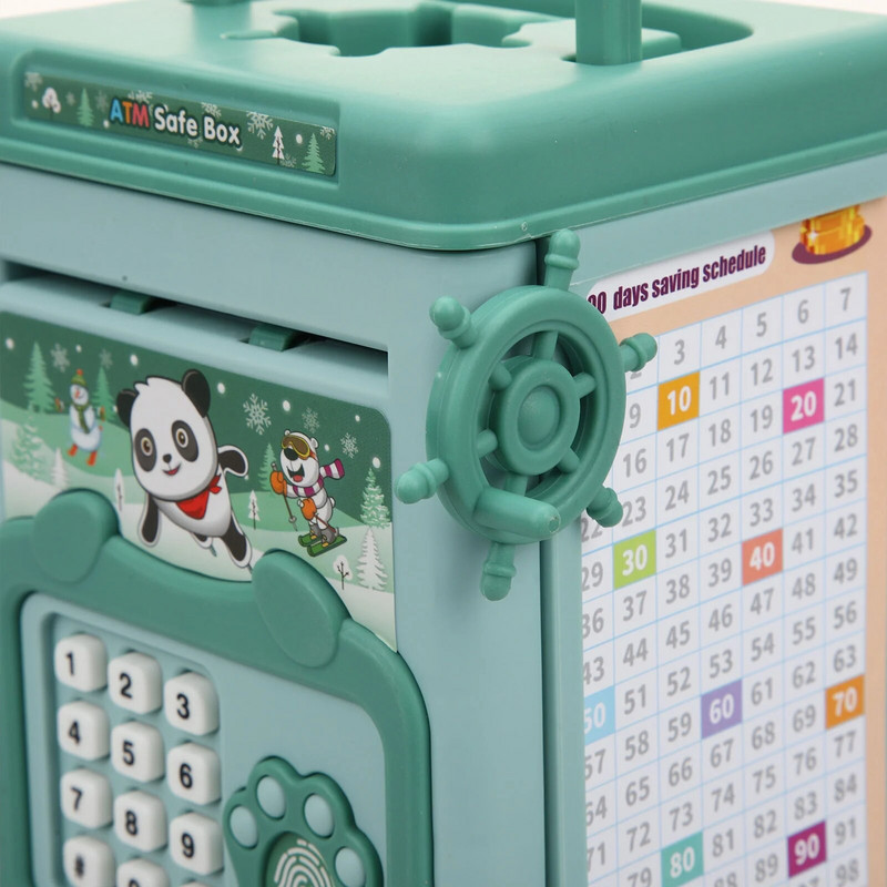 Imituotas pirštų atspaudų taupymo puodas Animacinių filmų taupymo indas Elektroninis taupymo indas Mini bankomatas Monetų banko pinigų taupymo dėžutė be