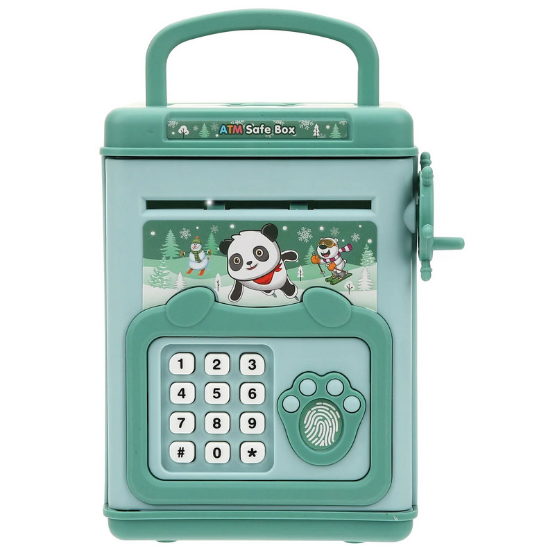Imituotas pirštų atspaudų taupymo puodas Animacinių filmų taupymo indas Elektroninis taupymo indas Mini bankomatas Monetų banko pinigų taupymo dėžutė be