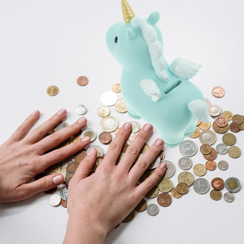 ToddMomy Rainbow Unicorn Piggy Bank Girls Resin Unicorn Piggy Bank Παιχνίδι Παιδί Τράπεζες χρημάτων Τράπεζες νομισμάτων Μονόκερος δώρα