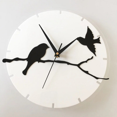 Európában népszerű 3d akril kreatív óra fali pálca konzol óra háromdimenziós digitális óra madár ág