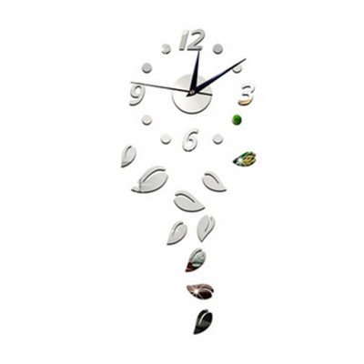 „Pasidaryk pats“ namų dekoravimo mados veidrodinis sieninis laikrodis palieka nutildytas svetainės sieninis laikrodis