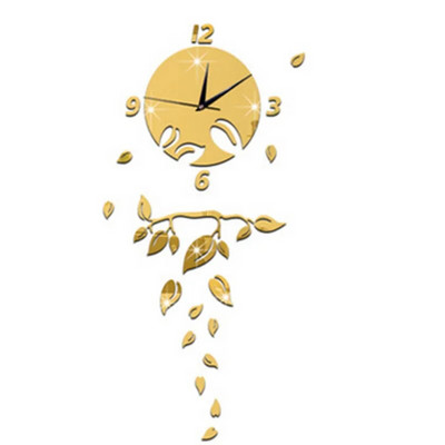 „Pasidaryk pats“ namų dekoravimo mados veidrodinis sieninis laikrodis palieka nutildytas svetainės sieninis laikrodis