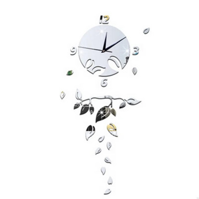 „Pasidaryk pats“ namų dekoravimo mados veidrodinis sieninis laikrodis palieka nutildytas svetainės sieninis laikrodis