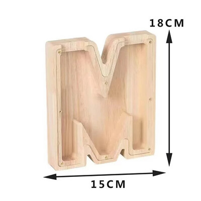 Dvadeset i šest engleske abecede Kasica za novčiće Kasica prasica Drvena kutija za pisma Desktop ukrasi za uređenje doma Rukotvorine za djecu