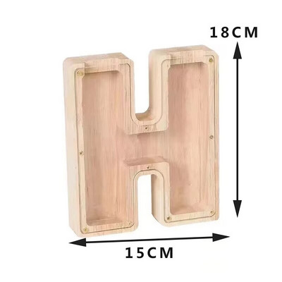 Dvadeset i šest engleske abecede Kasica za novčiće Kasica prasica Drvena kutija za pisma Desktop ukrasi za uređenje doma Rukotvorine za djecu