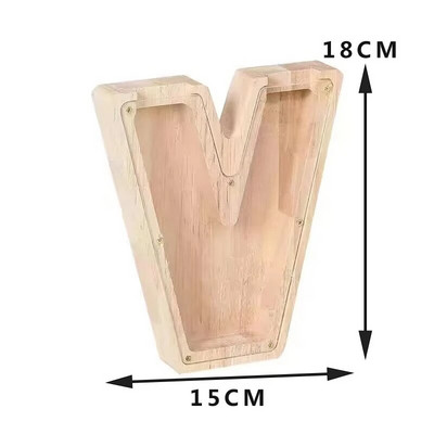 Dvadeset i šest engleske abecede Kasica za novčiće Kasica prasica Drvena kutija za pisma Desktop ukrasi za uređenje doma Rukotvorine za djecu