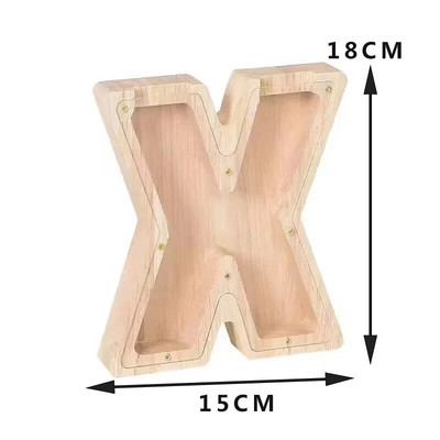 Dvadeset i šest engleske abecede Kasica za novčiće Kasica prasica Drvena kutija za pisma Desktop ukrasi za uređenje doma Rukotvorine za djecu