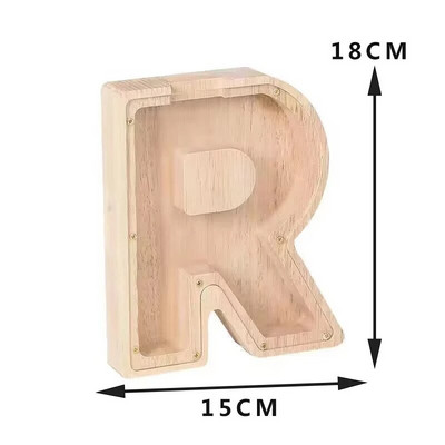 Dvadeset i šest engleske abecede Kasica za novčiće Kasica prasica Drvena kutija za pisma Desktop ukrasi za uređenje doma Rukotvorine za djecu