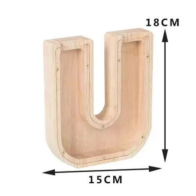 Dvadeset i šest engleske abecede Kasica za novčiće Kasica prasica Drvena kutija za pisma Desktop ukrasi za uređenje doma Rukotvorine za djecu