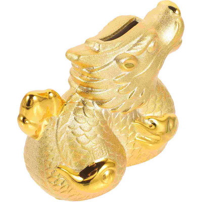 Kids Piggy Bank, 2024 m. Auksinio drakono metai Keraminis animacinis filmas Laimingas darbalaukio ornamentas Namų puošmena Statula Pinigų stiklainis vaikas