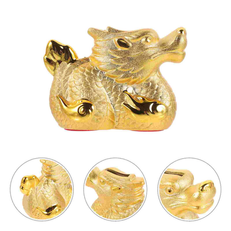 Kids Piggy Bank, 2024 m. Auksinio drakono metai Keraminis animacinis filmas Laimingas darbalaukio ornamentas Namų puošmena Statula Pinigų stiklainis vaikas