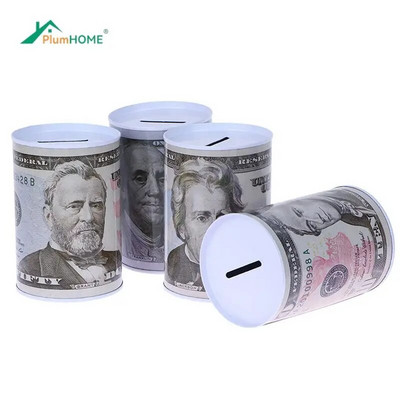 Eurodollarite rahakast hoiupõrsast plekk-plaadi kast Raha säästupott mündikarp Kingitus kodukaunistus rahakast säästumündi pangatäht