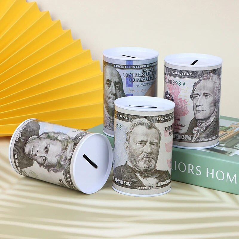 Kutija za euro dolare Kasica prasica Kutija od limenih pločica Lončić za uštedu novca Kutija za novčiće Poklon Kućni ukras Kutija za novac Štedni novčić Novčanica