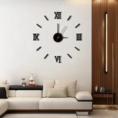 2024 m. Nauji namų papuošimai „Pasidaryk pats“ sieninis laikrodis Didelis 3D sieninis laikrodis Akriliniai veidrodžių numeriai Sieniniai lipdukai Modernus berėmio modernaus dizaino