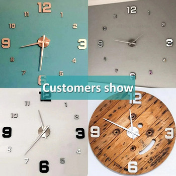 2024 Нови декорации за дома Направи си сам стенен часовник Голям 3D стенен часовник Акрилни огледални числа Стикери за стена Модерен безрамков модерен дизайн