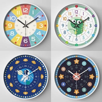 Νέο στρογγυλό ρολόι τοίχου 8 ιντσών Μοντέρνα σχεδίαση Αθόρυβα ρολόγια για παιδιά Καθιστικό Υπνοδωμάτιο Εκμάθηση Ρολόγια Διακόσμηση Αξεσουάρ
