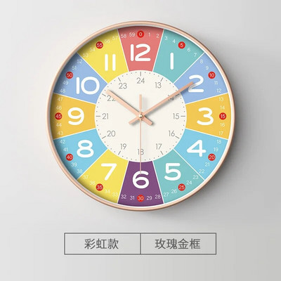 Novi okrugli zidni sat od 8 inča, moderan dizajn, tihi satovi za dječju dnevnu sobu, spavaća soba, satovi za učenje, ukrasni dodaci