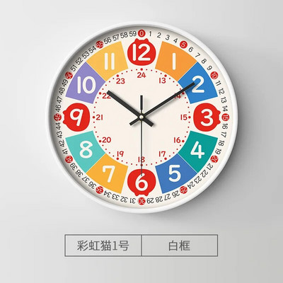 Novi okrugli zidni sat od 8 inča, moderan dizajn, tihi satovi za dječju dnevnu sobu, spavaća soba, satovi za učenje, ukrasni dodaci