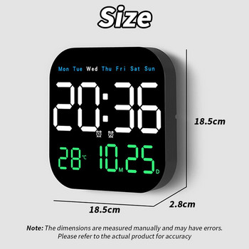 Ψηφιακό ρολόι τοίχου 7” LED Ψηφιακό Ξυπνητήρι Μεγάλη Οθόνη με Τηλεχειριστήριο για Σαλόνι Διακόσμηση Υπνοδωμάτιο Γραφείου Ηλικιωμένων