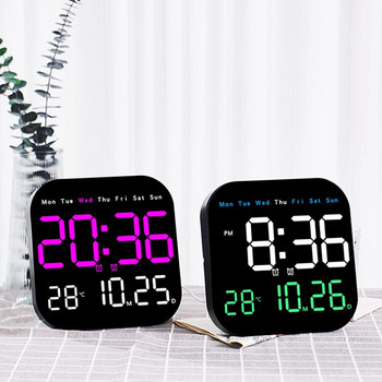 Ψηφιακό ρολόι τοίχου 7” LED Ψηφιακό Ξυπνητήρι Μεγάλη Οθόνη με Τηλεχειριστήριο για Σαλόνι Διακόσμηση Υπνοδωμάτιο Γραφείου Ηλικιωμένων