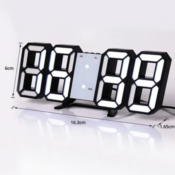 Ψηφιακό ρολόι 3D LED Διακόσμηση τοίχου Glow Night Mode Διακόσμηση για Ρυθμιζόμενο Ηλεκτρονικό Ρολόι Ρολόι σπιτιού Ρολόγια Διακόσμηση Κήπος