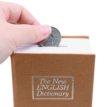 Creative Dictionary Coin Piggy Banks Δώρο γενεθλίων για παιδιά Βιβλίο Κουτί εξοικονόμησης χρημάτων με κρυφή μυστική κλειδαριά ασφαλείας