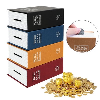 Creative Dictionary Coin Piggy Banks Birthday Gift for Kids Book Money Saving Box With Hidden Secret Security Safe Lock