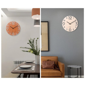 Дървен 3D стенен часовник Модерен дизайн Nordic Brief Декорация на всекидневна Кухненски часовник Art Hollow Wall Watch Home Decor 12 инча