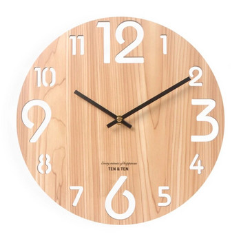 Дървен 3D стенен часовник Модерен дизайн Nordic Brief Декорация на всекидневна Кухненски часовник Art Hollow Wall Watch Home Decor 12 инча