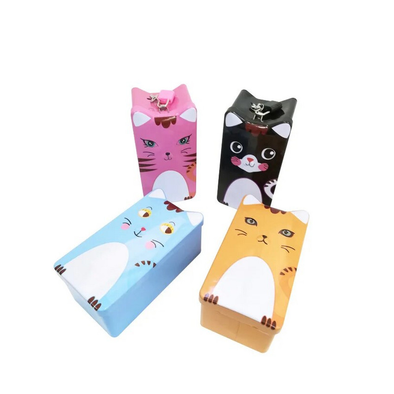 1PC Slatka mačka četvrtasta kasica prasica Logbook Serija limenih tanjura Kutija za uštedu novca Kutija za novčiće Kutija za nakit Spremnik za pohranu Poklon LG 003