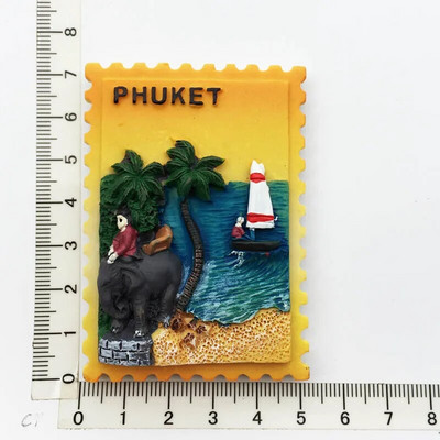Riik Külmkapimagnetid Tai Phuket Pattaya Chiengmai Bangkok Magnet Külmkapimagnet Kleebis Maailmareiside suveniir Magnetic